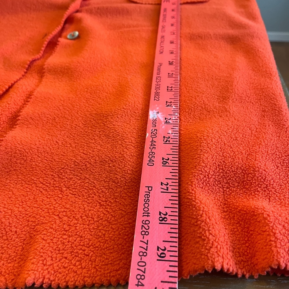 Women’s Shacket Size XL Moda International Red/Orange Fleece Sharktooth Buttons - Picture 14 of 15